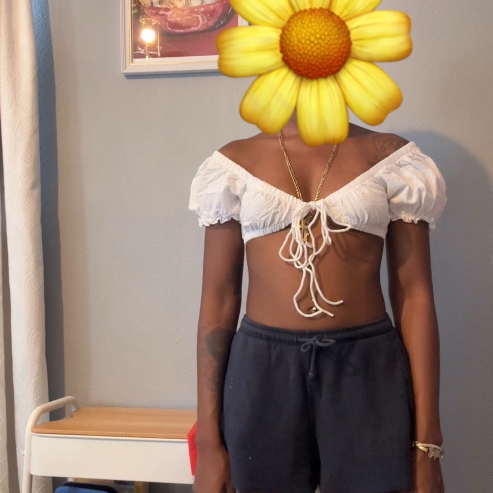 White Off-Shoulder Crop Top